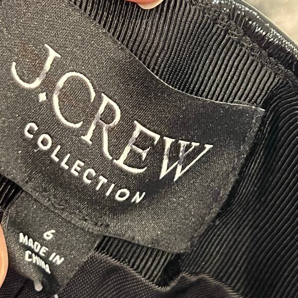 J.CREW Black Collection Mini Wrap Skirt in Faux Patent Leather Size 6 NWT - Picture 9 of 10